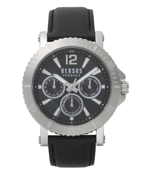 versus versace steenberg|Versus Men's Steenberg Black Leather Strap Watch 45mm .